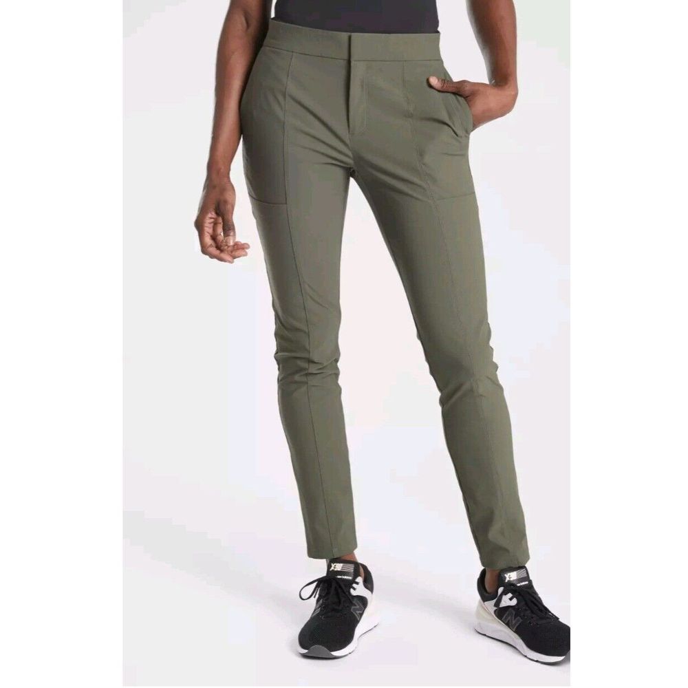 Athleta Wander Stash Skinny Hiking Travel Pant In Mountain Olive Green Women's 2